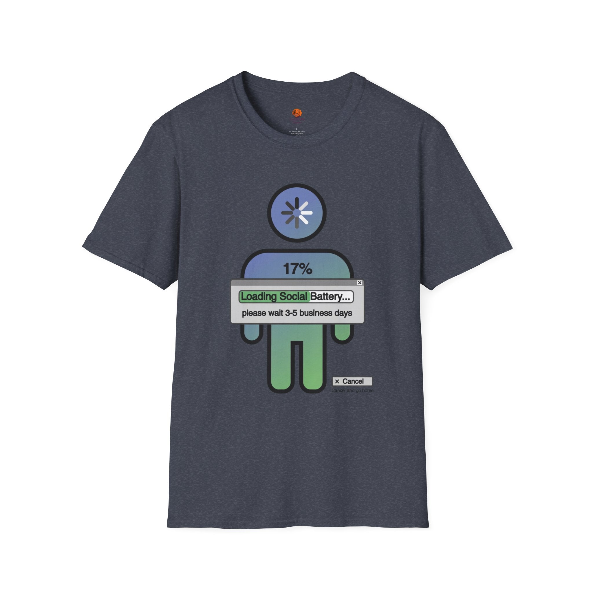 T‑Shirt — "Loading Social Battery 17%" Recovery Graphic Tee